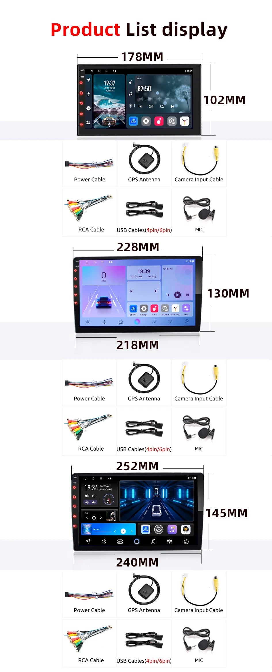 Android13 7 9 10 inch Car Radio GPS 2 din Radio Stereo Receiver Player 64G Multimedia Player wireless CarPlay Android Auto Gift