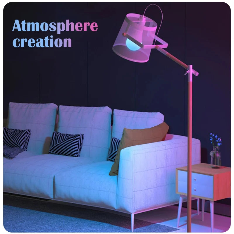 16 Colors RGB Bulb LED Multicolor Bulb E27 Base 220V Household Lighting Dimmable 24 Key Remote Control Atmosphere Neon Light