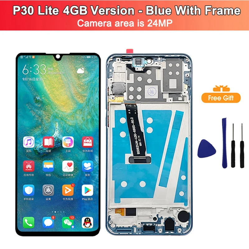 New LCD For HUAWEI P30 Lite LCD Display Touch Screen For HUAWEI P30 Lite Screen Nova 4e MAR-LX1 AL01 Digitizer Assembly