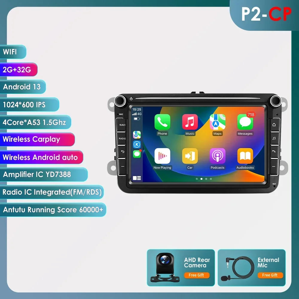 2din Android Car Radio GPS for Volkswagen Skoda VW Tiguan Touran Caddy Jetta Polo Passat Seat Multimedia Player Stereo AutoRadio