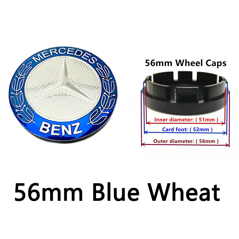 40pcs 56mm 60mm 68mm 75mm 3Pin For Wheel Hub Center Caps Mercedes Benz Emblem Car Rim Hubcap Badge Logo Auto Styling Accessories