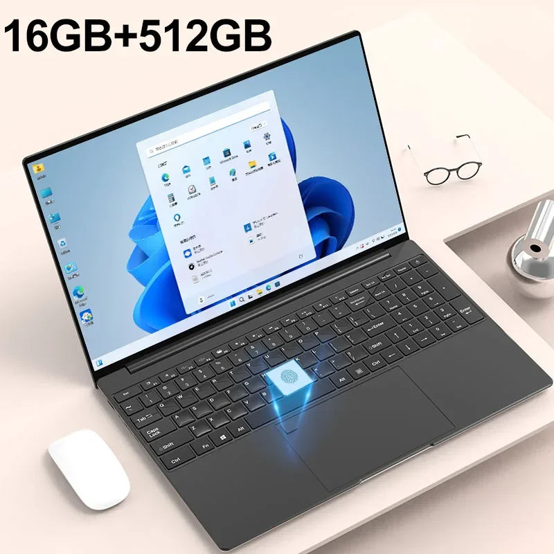 Brand 15.6" Inch Laptop 32GB RAM DDR4 2TB SSD ROM Windows 11 Pro Fingerprint Unlock Backlit Keyboard Portable Office Notebook