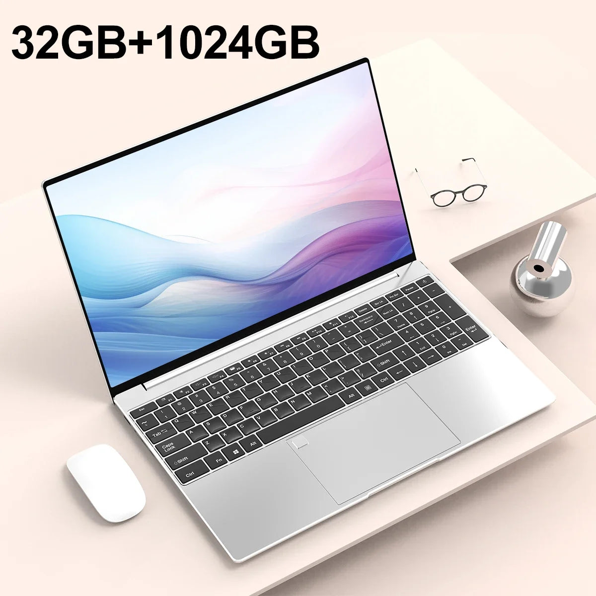 Brand 15.6" Inch Laptop 32GB RAM DDR4 2TB SSD ROM Windows 11 Pro Fingerprint Unlock Backlit Keyboard Portable Office Notebook