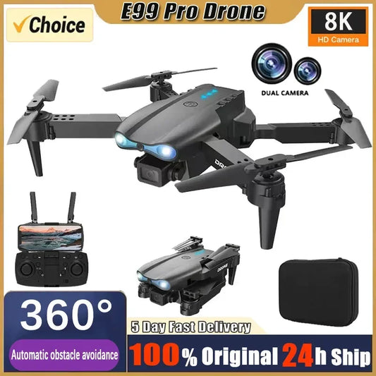 Uusi E99 PRO Drones GPS Professional 8K HD-kameralla FPV 5G Wifi Harjaton moottori Taitettava RC-nelikopteri esteiden välttäminen Dron