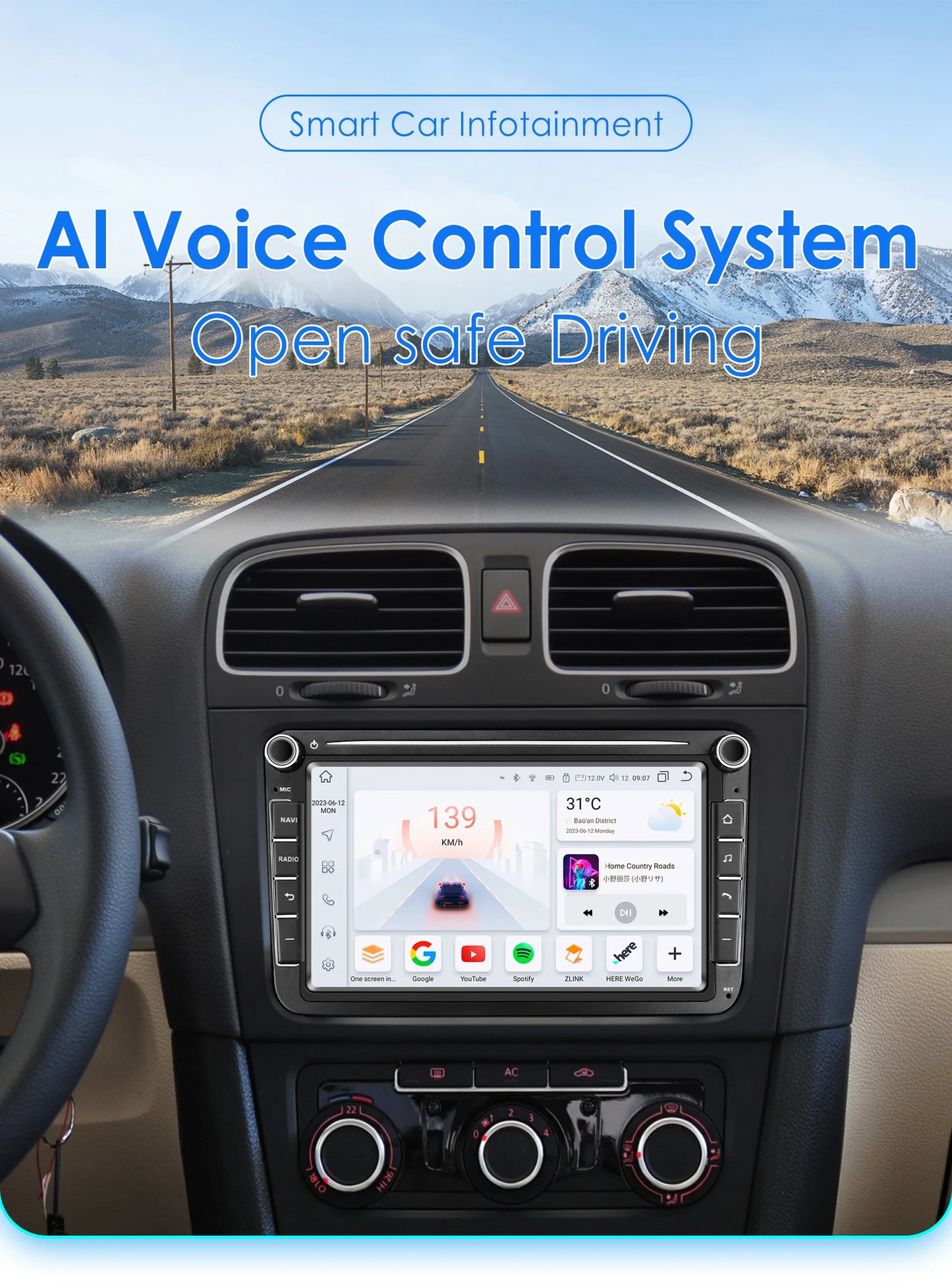 2din Android Car Radio GPS for Volkswagen Skoda VW Tiguan Touran Caddy Jetta Polo Passat Seat Multimedia Player Stereo AutoRadio