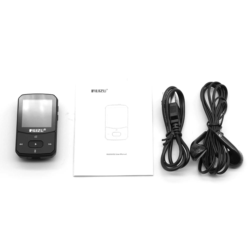X52 Sport Bluetooth MP3 Player Portable Back clip Mini Music Walkman With Screen Support FM,Recording,Clock,Pedometer Radio