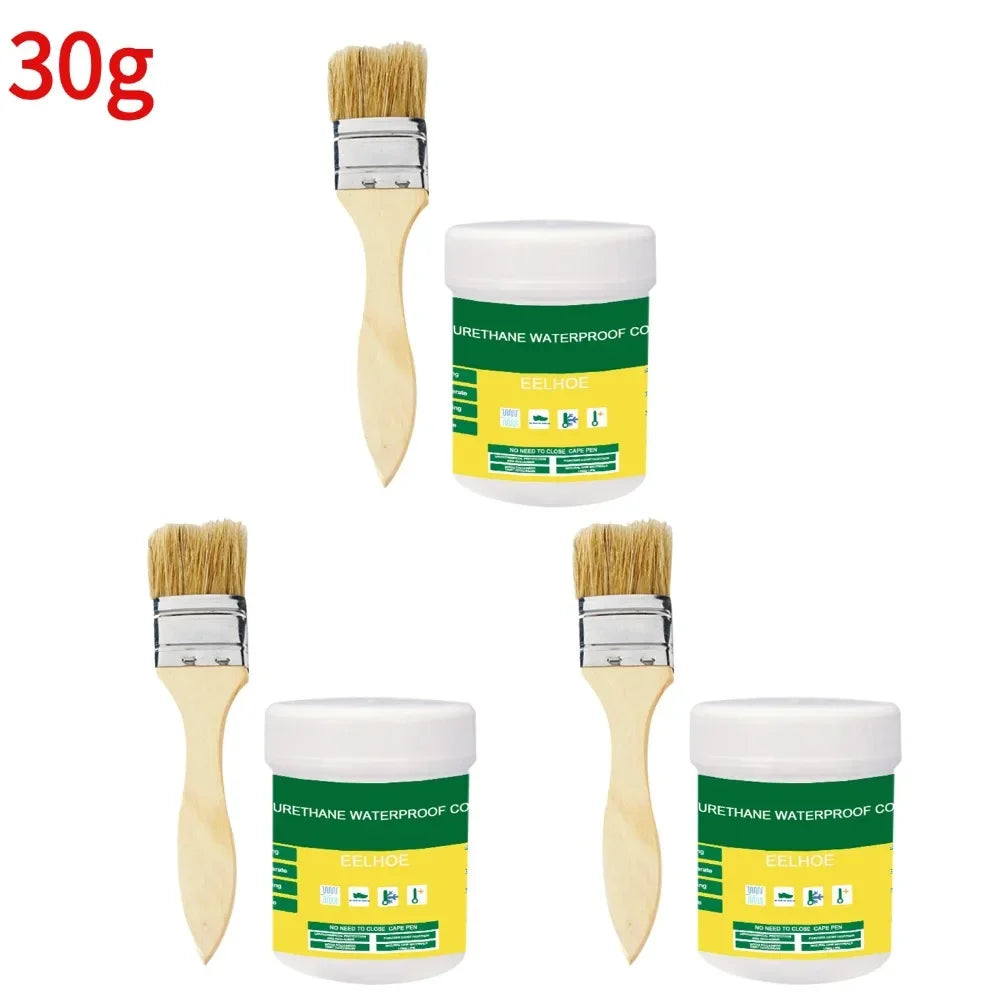 1/2/3Pcs Waterproof Coating Sealant Agent Transparent Invisible Paste Glue With Brush Restore Adhesive Roof Bathroom 30/100/300g