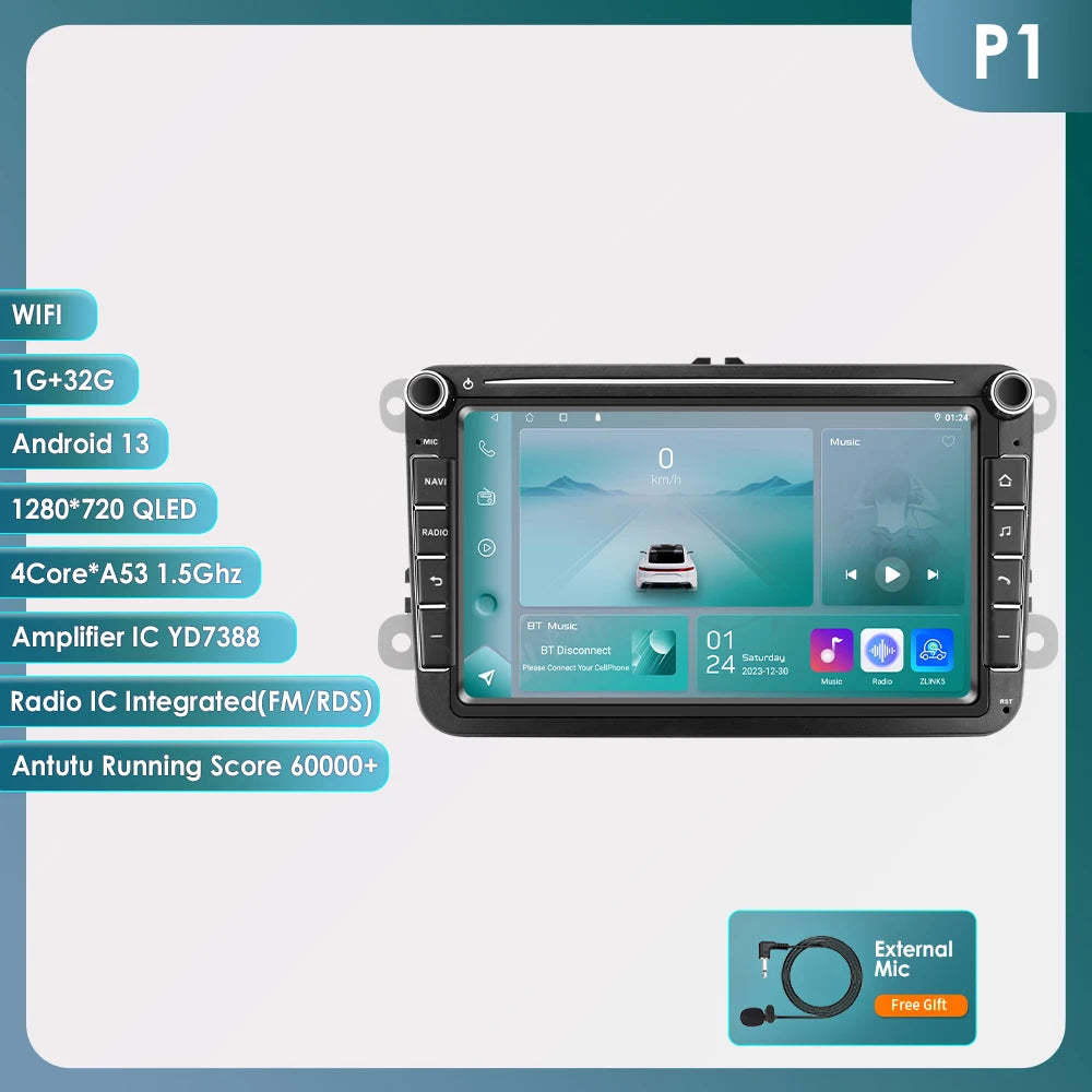 2din Android Car Radio GPS for Volkswagen Skoda VW Tiguan Touran Caddy Jetta Polo Passat Seat Multimedia Player Stereo AutoRadio