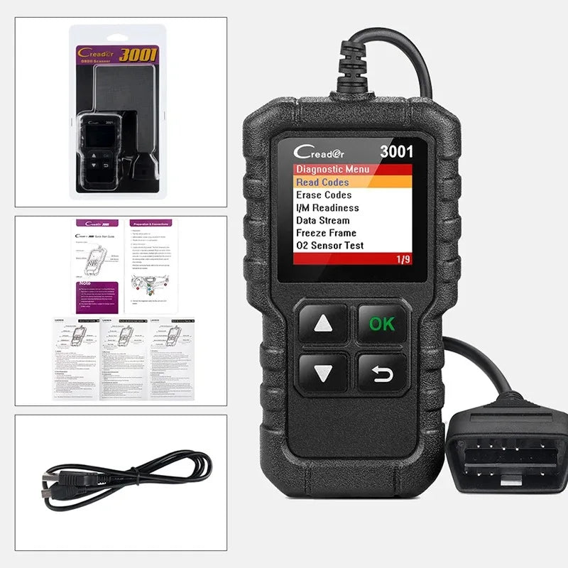 LAUNCH X431 CR3001 Car Full OBD2 Diagnostic Tools Automotive Professional Code Reader Scanner Check Engine Free Update pk  ELM32