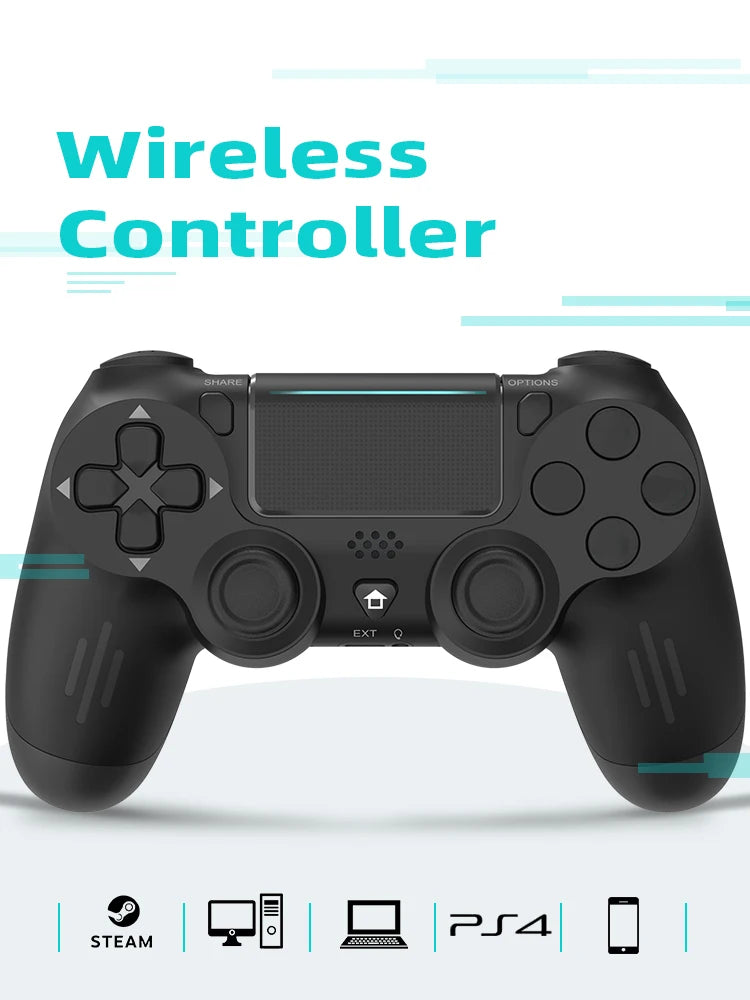 Bluetooth-yhteensopiva peliohjain PS4/Slim/Pro langattomalle peliohjaimelle PC:lle Dual Vibration Joystick IOS/Androidille