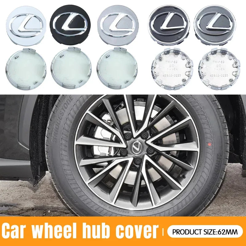4PCS 62mm Car Wheel Center Hub Emblem For Lexus ES240 ES250 ES350 IS250 IS300 RX270 GS NX300 RX300 RX350 RX400H SL430 CT200
