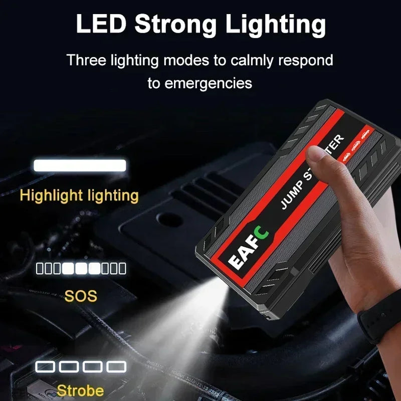 EAFC 2000A/1200A Portable Car Portable Jump Starter With Power Bank Fast Charge 12V Auto Battery Charger Booster Starting Device