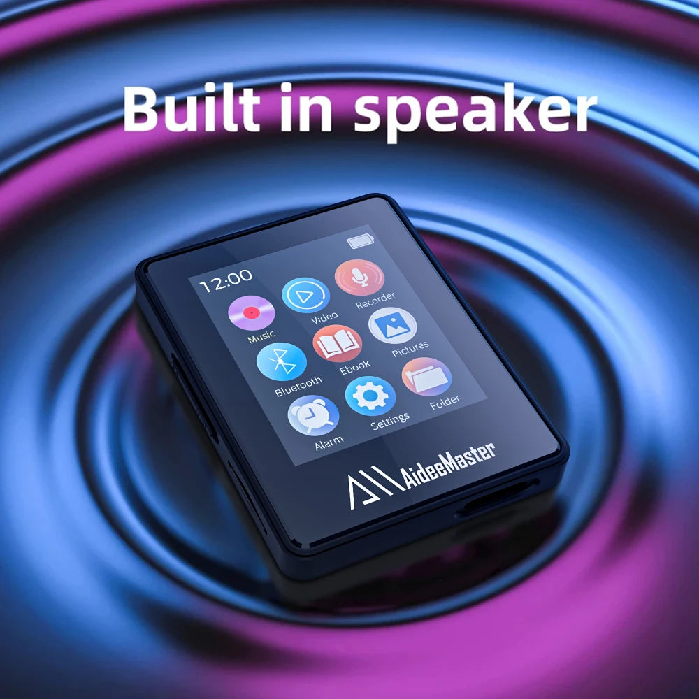 Portable BT MP3 Player Wireless Mini Digital HiFi Lossless Sound Music Players Small Black Walkman Audio Player