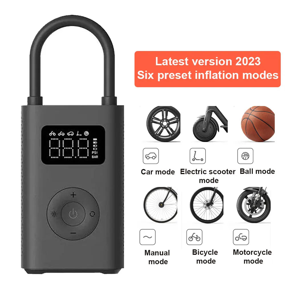 Xiaomi Mijia Portable Electric Air Compressor 2/2D, Air Pump 2, Smart Digital Tire Pressure Detection Inflator For Car, Bicycle