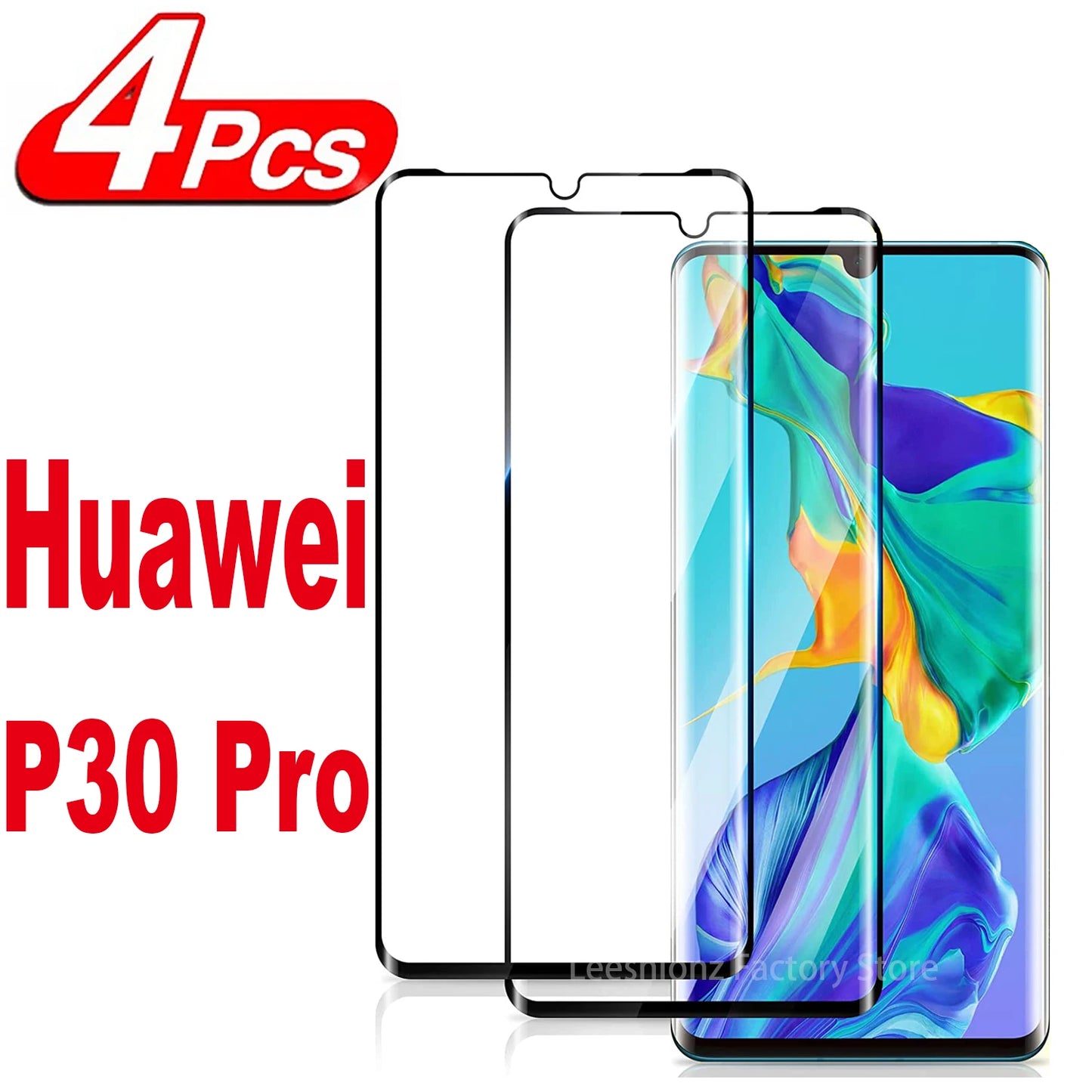 1-4 tk kumer klaas HUAWEI P30 Pro ekraanikaitseklaasile