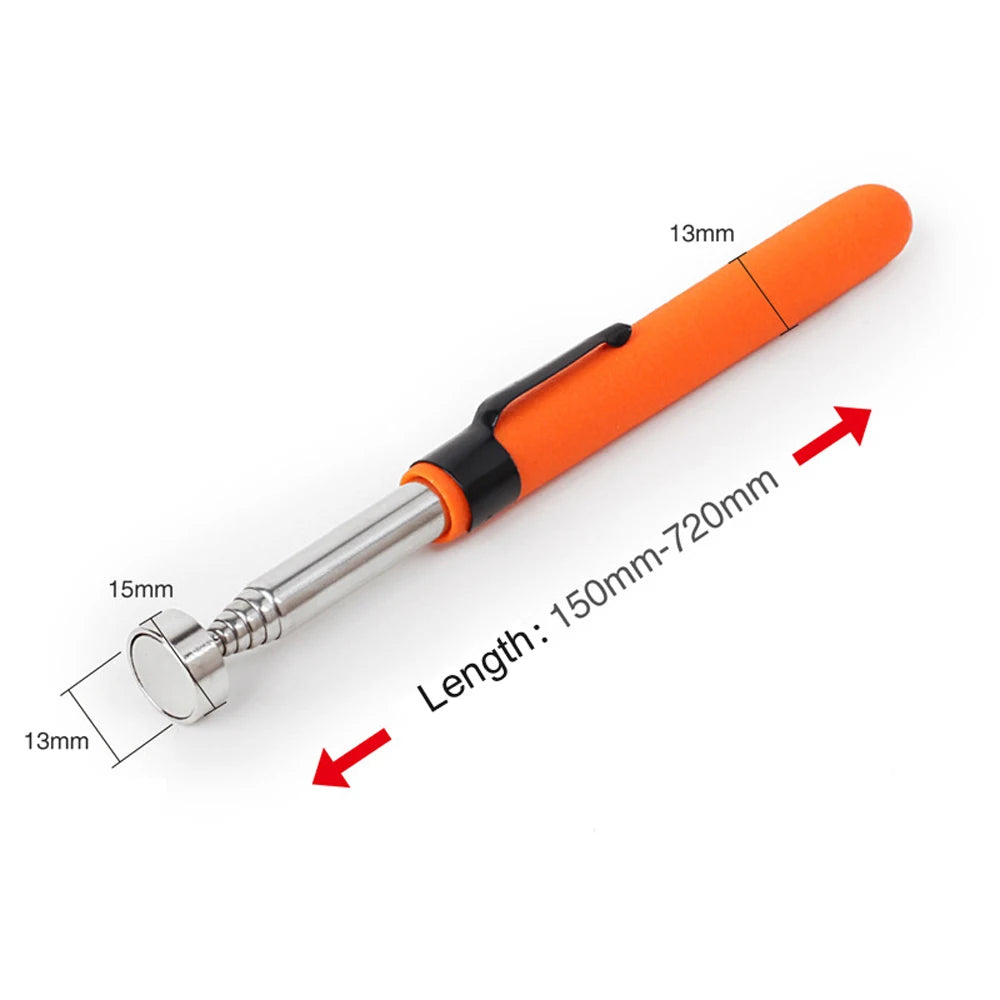 Telescopic Magnetic Pen with Light Mini Portable Magnet Pick Up Tool Extendable Pickup Rod Stick for Picking Up Screws Nut Bolt