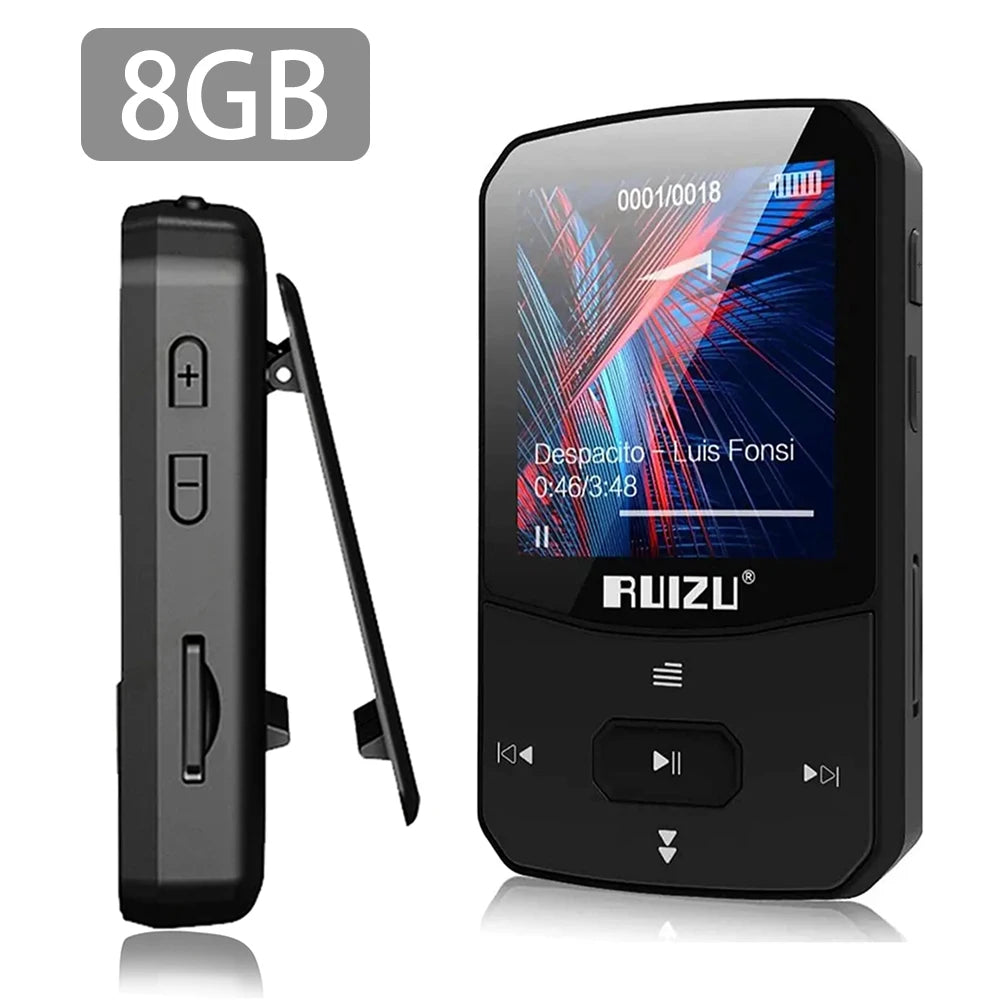 X52 Sport Bluetooth MP3 Player Portable Back clip Mini Music Walkman With Screen Support FM,Recording,Clock,Pedometer Radio