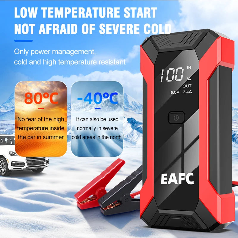 EAFC 2000A/1200A Portable Car Portable Jump Starter With Power Bank Fast Charge 12V Auto Battery Charger Booster Starting Device