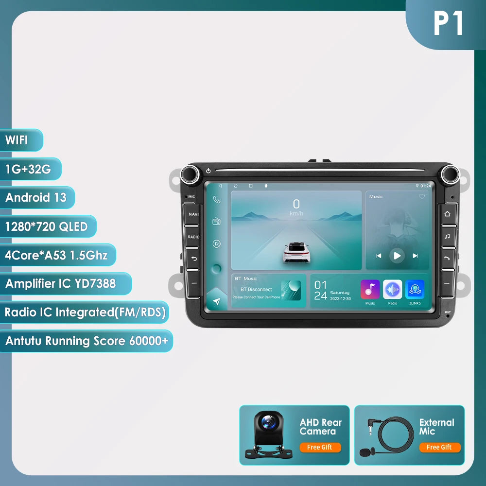2din Android Car Radio GPS for Volkswagen Skoda VW Tiguan Touran Caddy Jetta Polo Passat Seat Multimedia Player Stereo AutoRadio