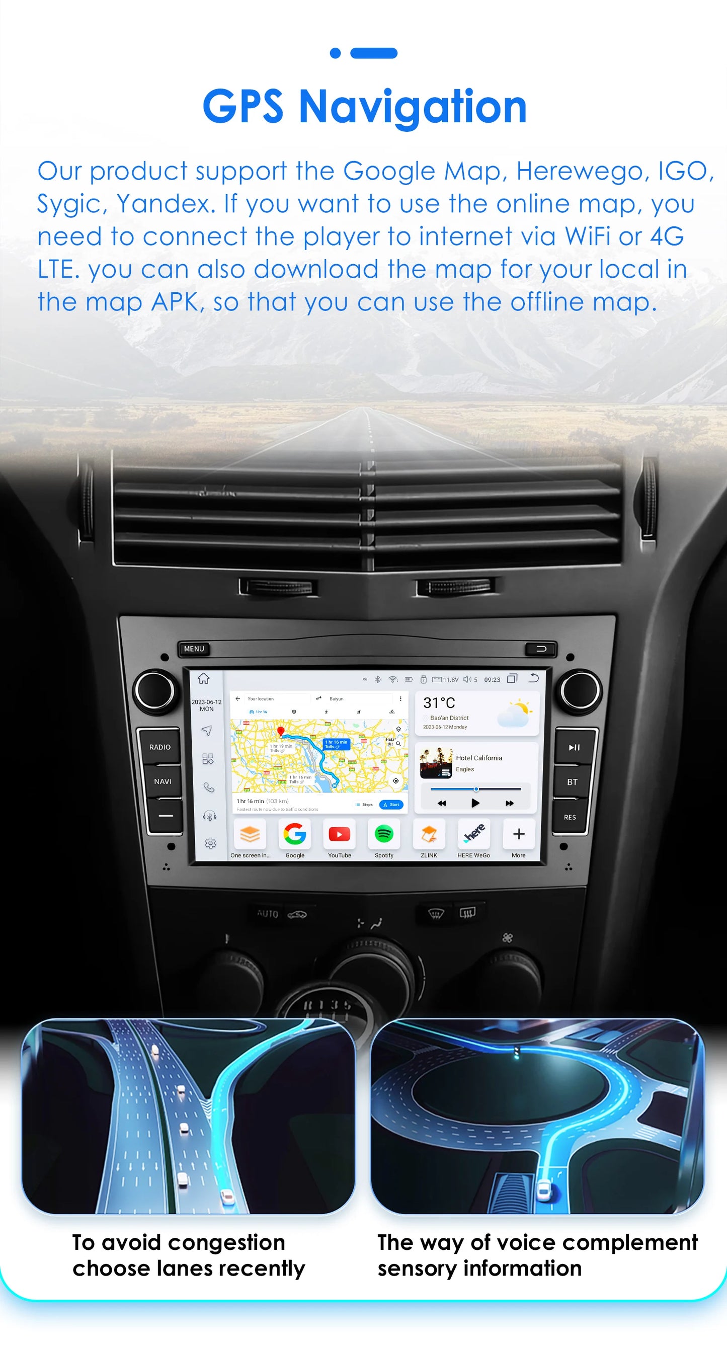 8G+128G 2Din Android 13 Car GPS Navigation Autoradio for Opel Astra H G J Antara Vectra C B Vivaro Corsa C D Zafira B Stereo RDS