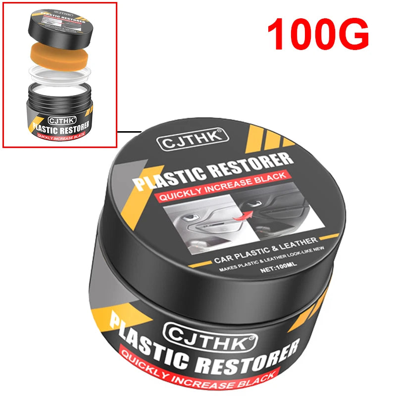 Car Plastic Restorer Crystal Clear Auto Interior Leather & Panel Renewal Wax Coating Agent Back To Black Gloss Car Wax Polish