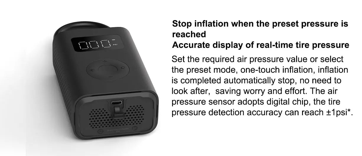 Xiaomi Mijia Portable Electric Air Compressor 2/2D, Air Pump 2, Smart Digital Tire Pressure Detection Inflator For Car, Bicycle