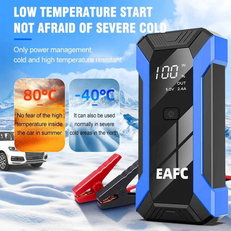 EAFC 2000A/1200A Portable Car Portable Jump Starter With Power Bank Fast Charge 12V Auto Battery Charger Booster Starting Device