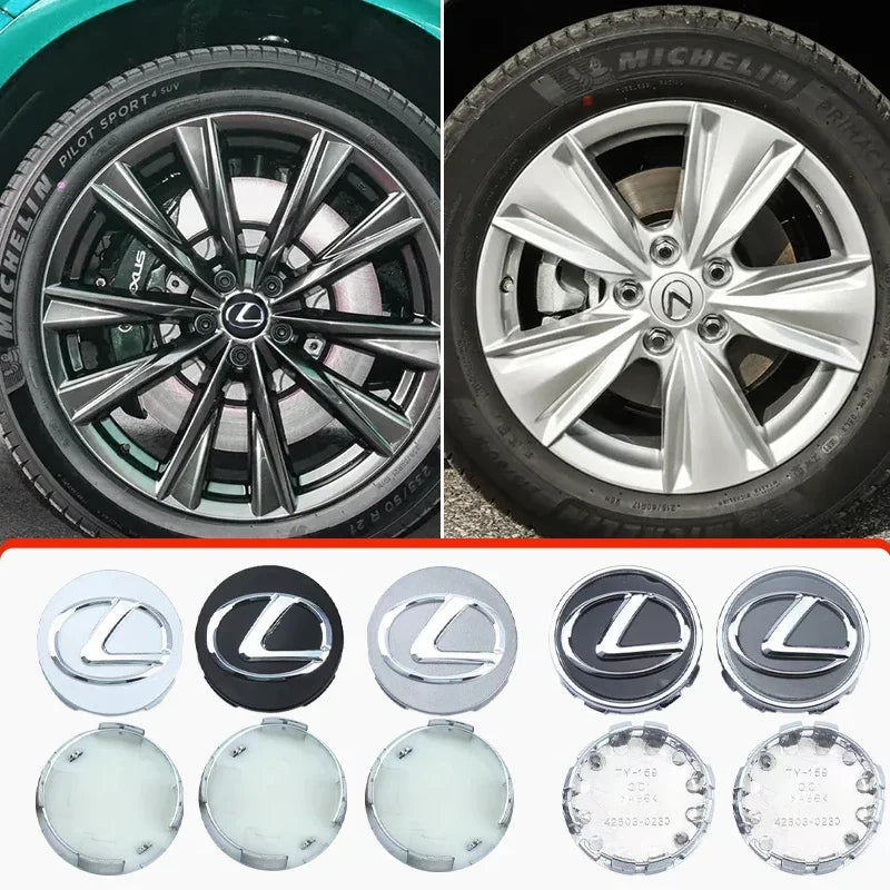 4PCS 62mm Car Wheel Center Hub Emblem For Lexus ES240 ES250 ES350 IS250 IS300 RX270 GS NX300 RX300 RX350 RX400H SL430 CT200