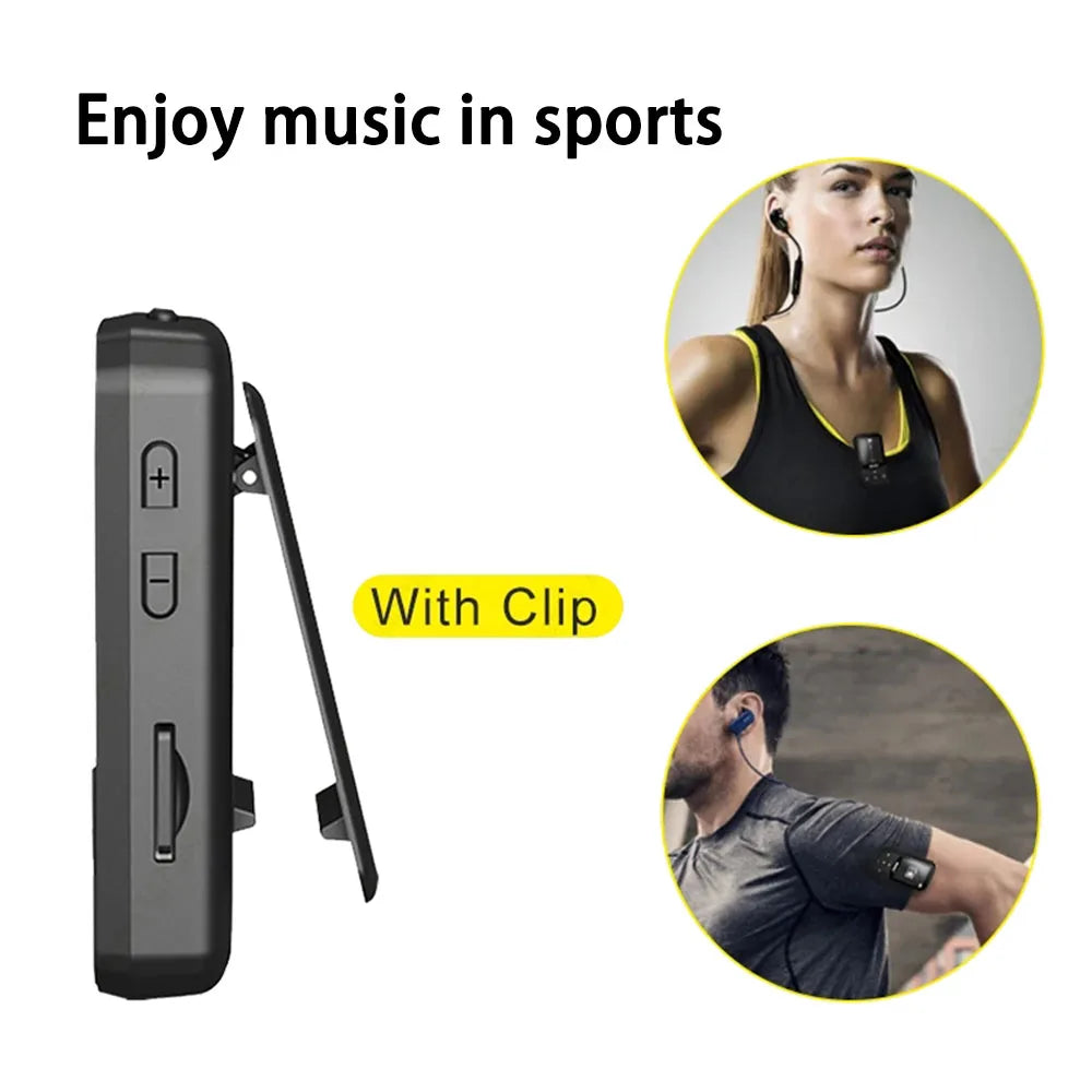 X52 Sport Bluetooth MP3 Player Portable Back clip Mini Music Walkman With Screen Support FM,Recording,Clock,Pedometer Radio