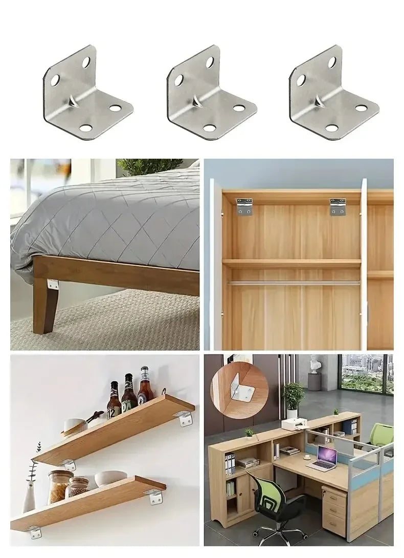 20pcs Angle Iron Board Table, Chair, Cabinet, Wardrobe, Fixed Connector, 90-degree Angle Iron Plate Bracket