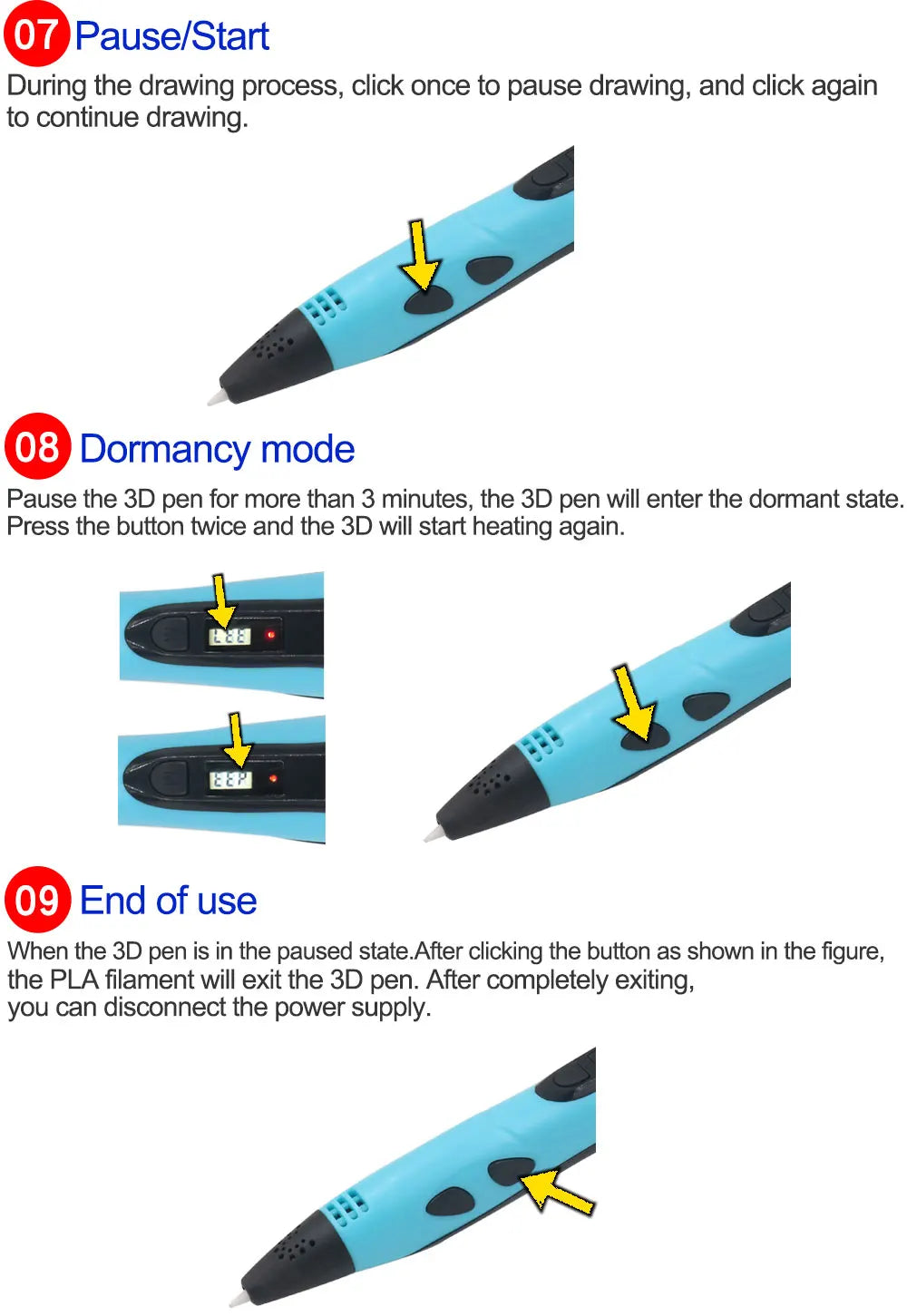 2025 New 3D Printing Pen DIY Three-dimensional Painting Children Toys With LCD Screen Power Adapter 200M PLA Filament Toys Gift