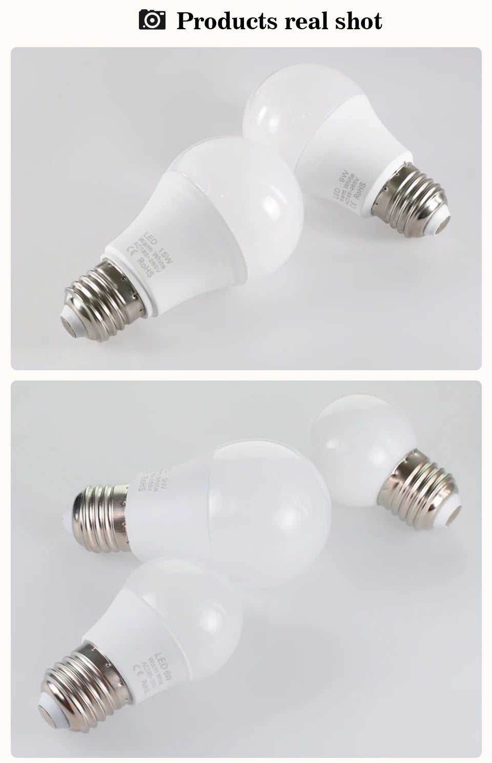 4pcs/lot E27 LED Bulb Lamps AC 220V SMD2835 3W 6W 9W 12W 15W 18W Lampada Led Light Bulbs Living Room Home Indoor LED Bombilla