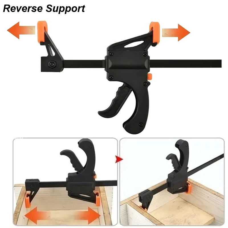 Woodworking Clamp F Hard Quick Release Ratchet Speed Squeeze Clip Kit Long Carpenter Set Nylon Gadget Work Bar Hand Tool 4inch