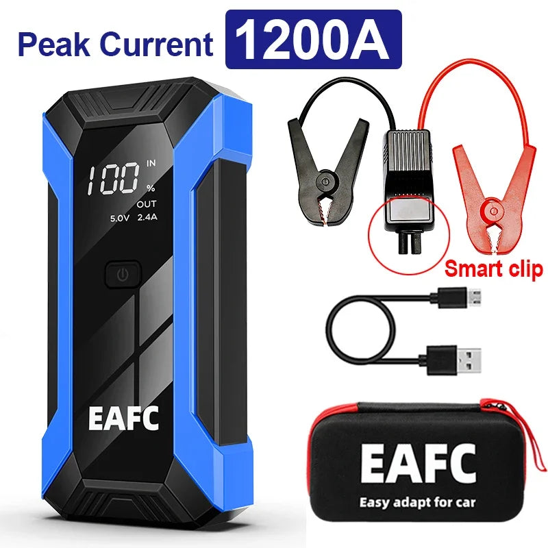EAFC 2000A/1200A Portable Car Portable Jump Starter With Power Bank Fast Charge 12V Auto Battery Charger Booster Starting Device