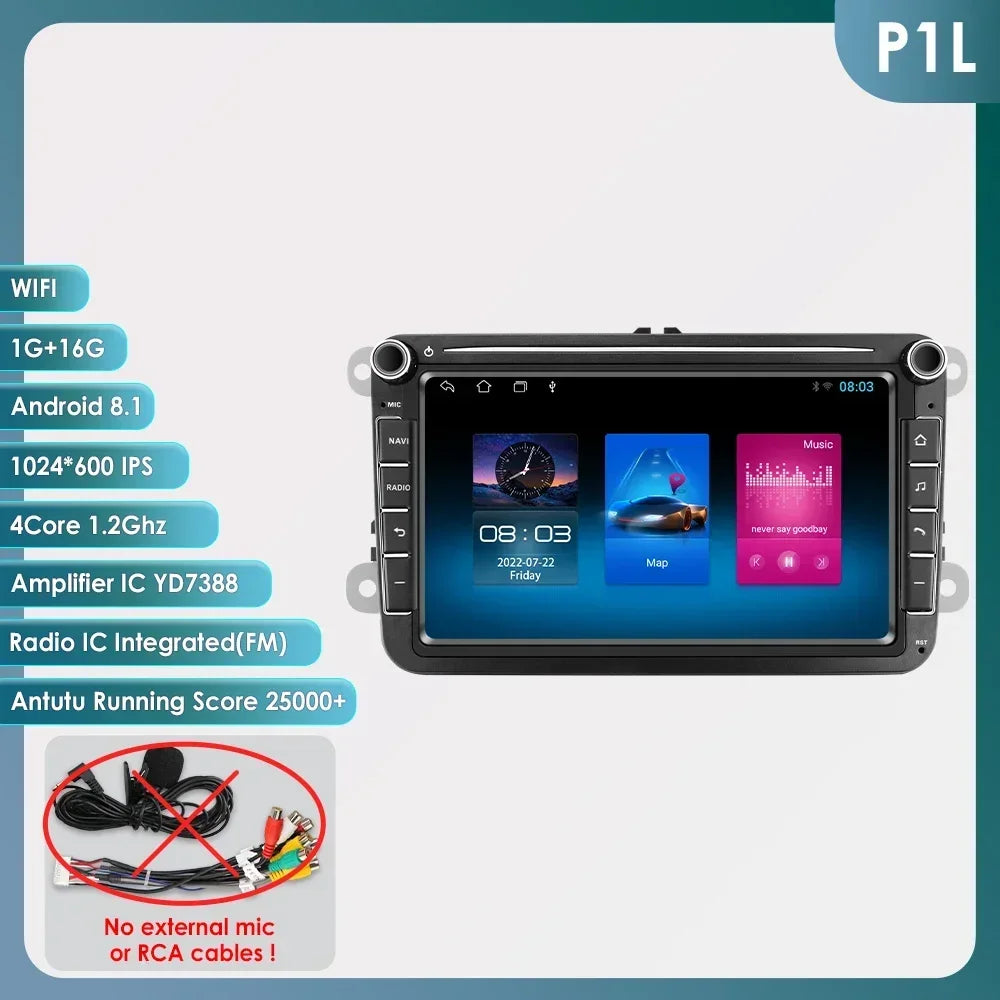 2din Android Car Radio GPS for Volkswagen Skoda VW Tiguan Touran Caddy Jetta Polo Passat Seat Multimedia Player Stereo AutoRadio
