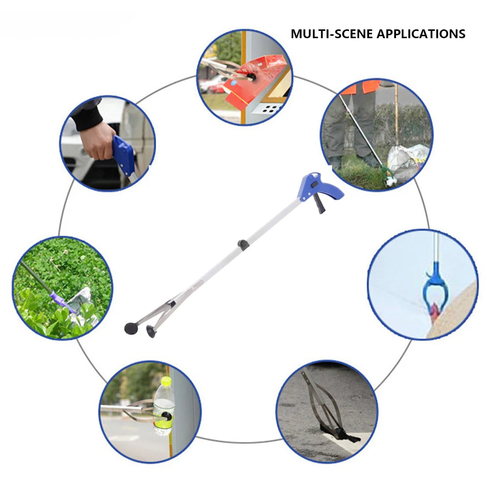 Garbage Picker Gripper With 360 ° Rotating Clip Trash Grabber Pick Up Tools 80cm Lightweight Foldable Gripper Extender Hand Tool