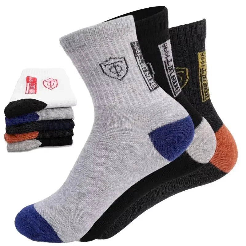 5Paria Hengittävä Puuvilla Urheilusukkahousut Miesten Bambukuitu Syksy ja Talvi Miesten Sukat Hikeä imevä Deodorantti Business Sox