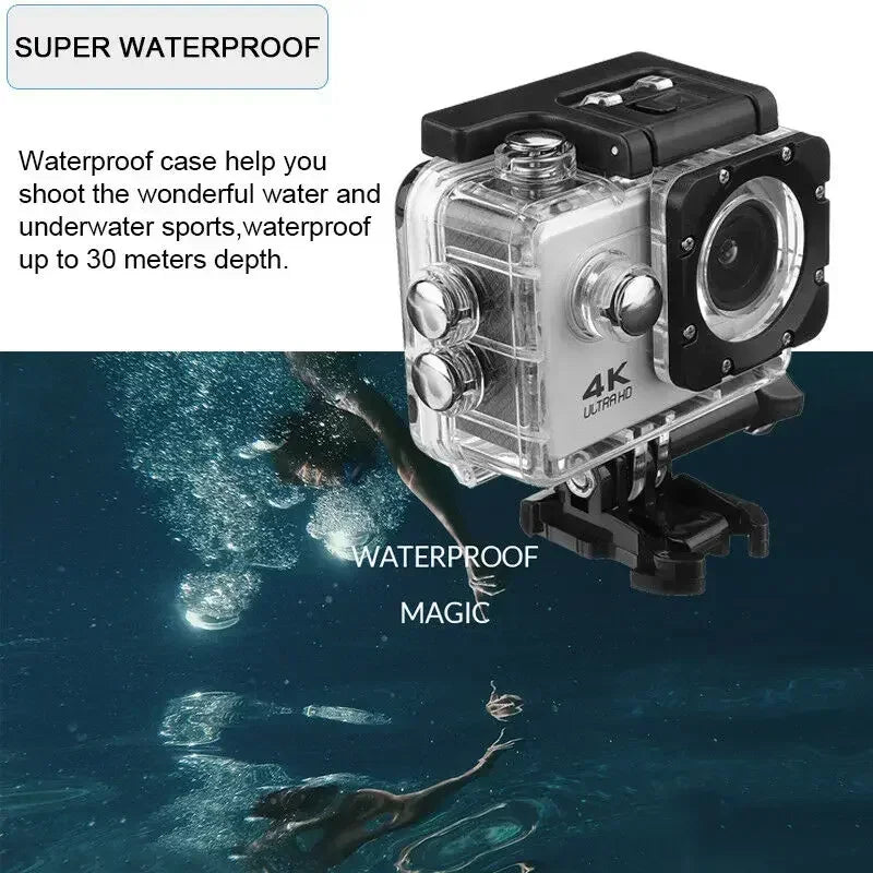 Action Camera Ultra HD 4K/30fps WiFi 2.0-inch 170D Underwater Waterproof Helmet Video Recording Cycling skiing Cameras Sport Cam