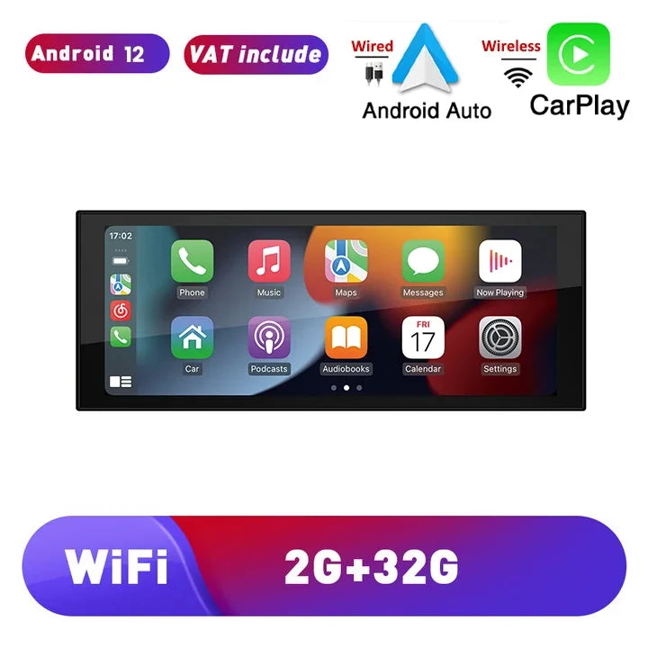 1 Din Android Car Radio Wireless CarPlay Mirror Link Bluetooth WiFi Android-Auto 6.86 Inches GPS Navigation Multimedia Player