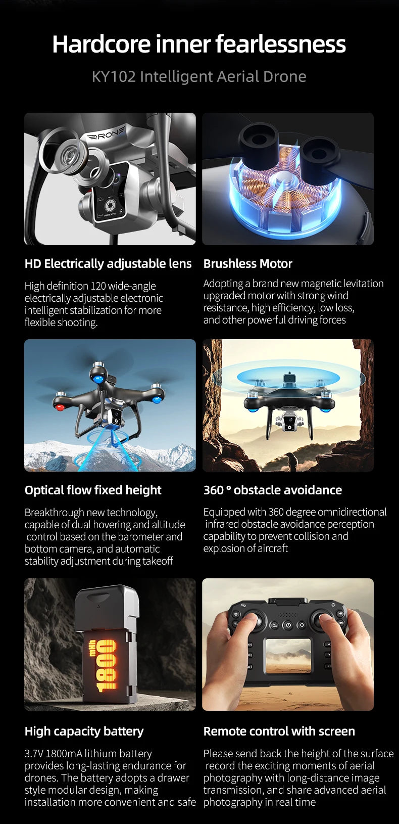 Xiaomi KY102 MAX Drone Professional HD Dual Camera Screen Controlled Brushless Obstacle Avoidance RC Quadcopter Dron Toy 10000M