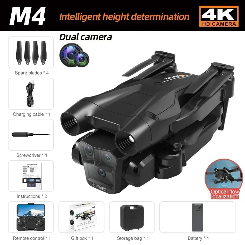 2024Uusi M4 Professional Drone 8K HD -kamera esteiden välttäminen laajakulmainen taitettava RC-helikopteri WIFI FPV korkeushelikopteri 3000M