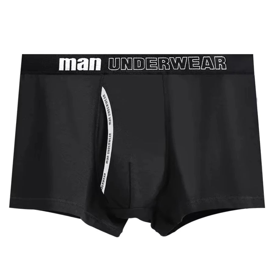 5 PCs Men's High Elastic Plain Color Comfortable Boxer Briefs Panties Breathable Pantyhose