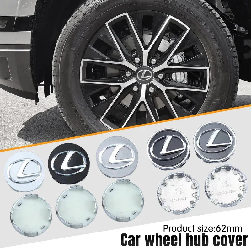4PCS 62mm Car Wheel Center Hub Emblem For Lexus ES240 ES250 ES350 IS250 IS300 RX270 GS NX300 RX300 RX350 RX400H SL430 CT200