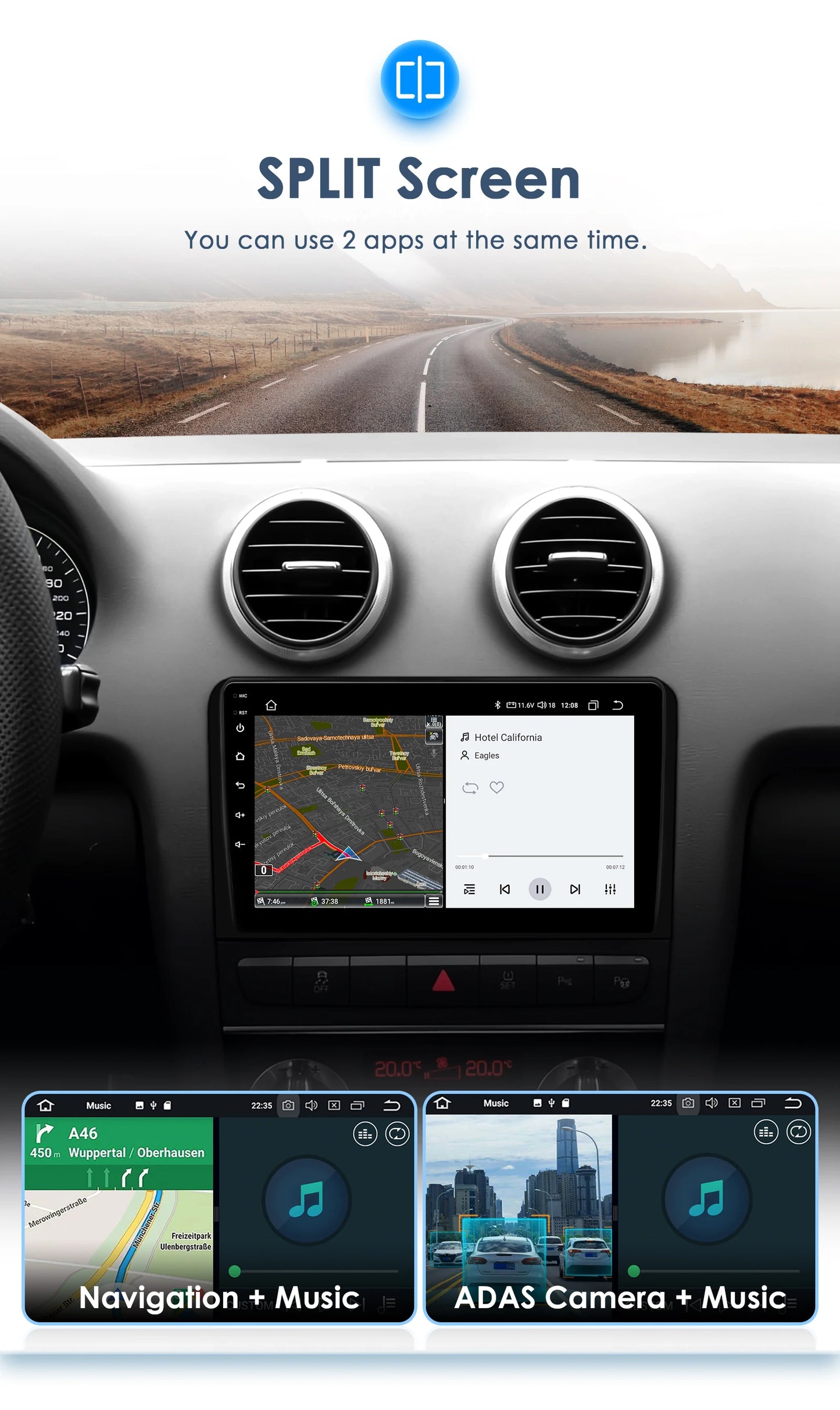 2Din Android 13 Car Radio For Audi A3 8P S3 RS3 2003-2013 Car Multimedia GPS 4G Wireless CarPlay Android Auto AI Voice autoradio