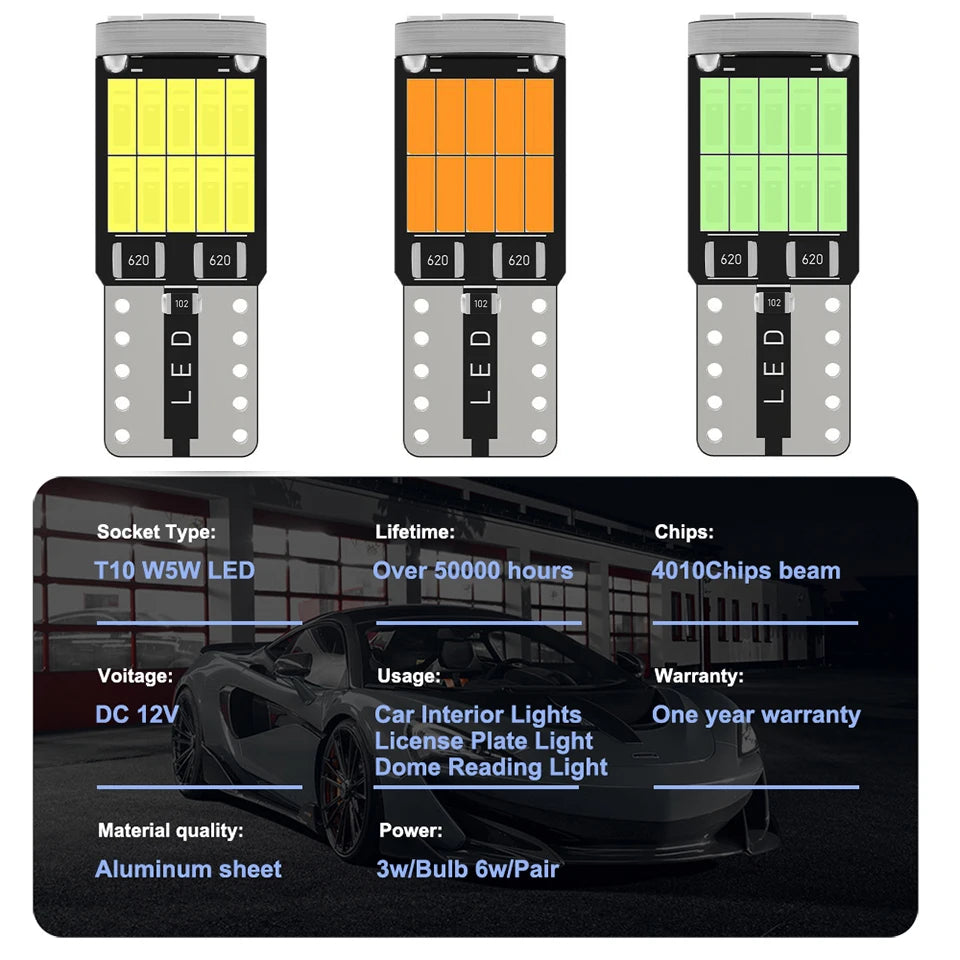 2pcs High Bright T10 W5W Led Car Light 26smd 4014 Smd Lamp Bulb Automobile Accessories License Plate Drop Shipping Supported