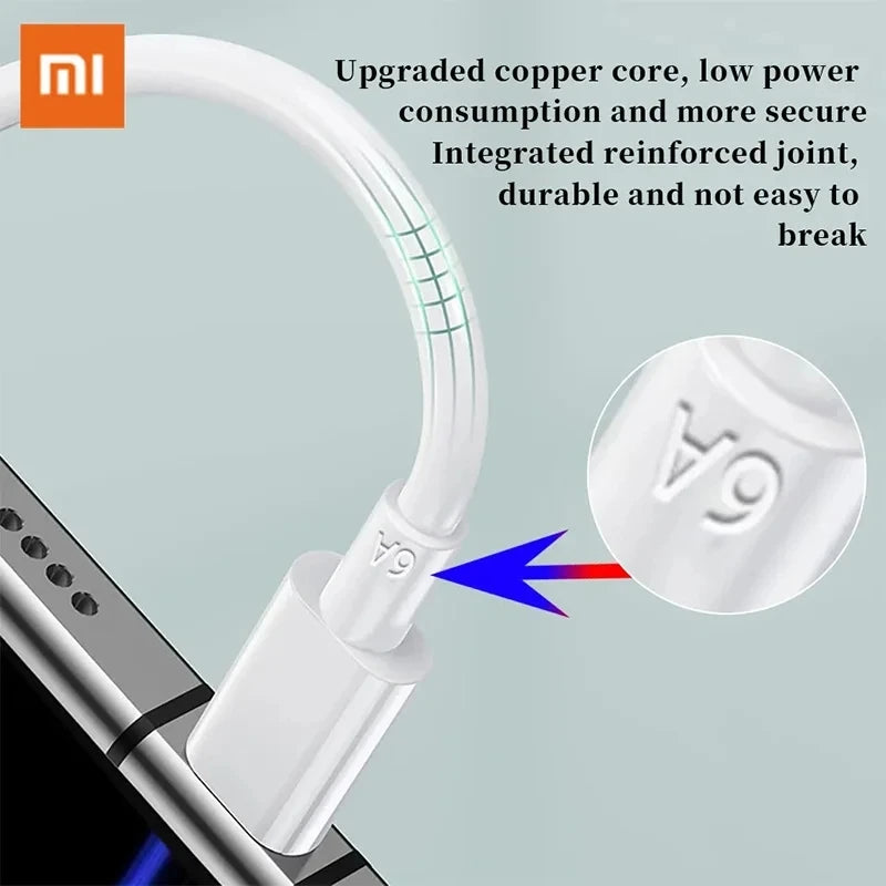 Original Xiaomi Charger 33W Fast Turbo Charge 6A Type C Cable For Mi 10T POCO X3 NFC X4 Redmi K30 K40 Note 9 10 11 Pro