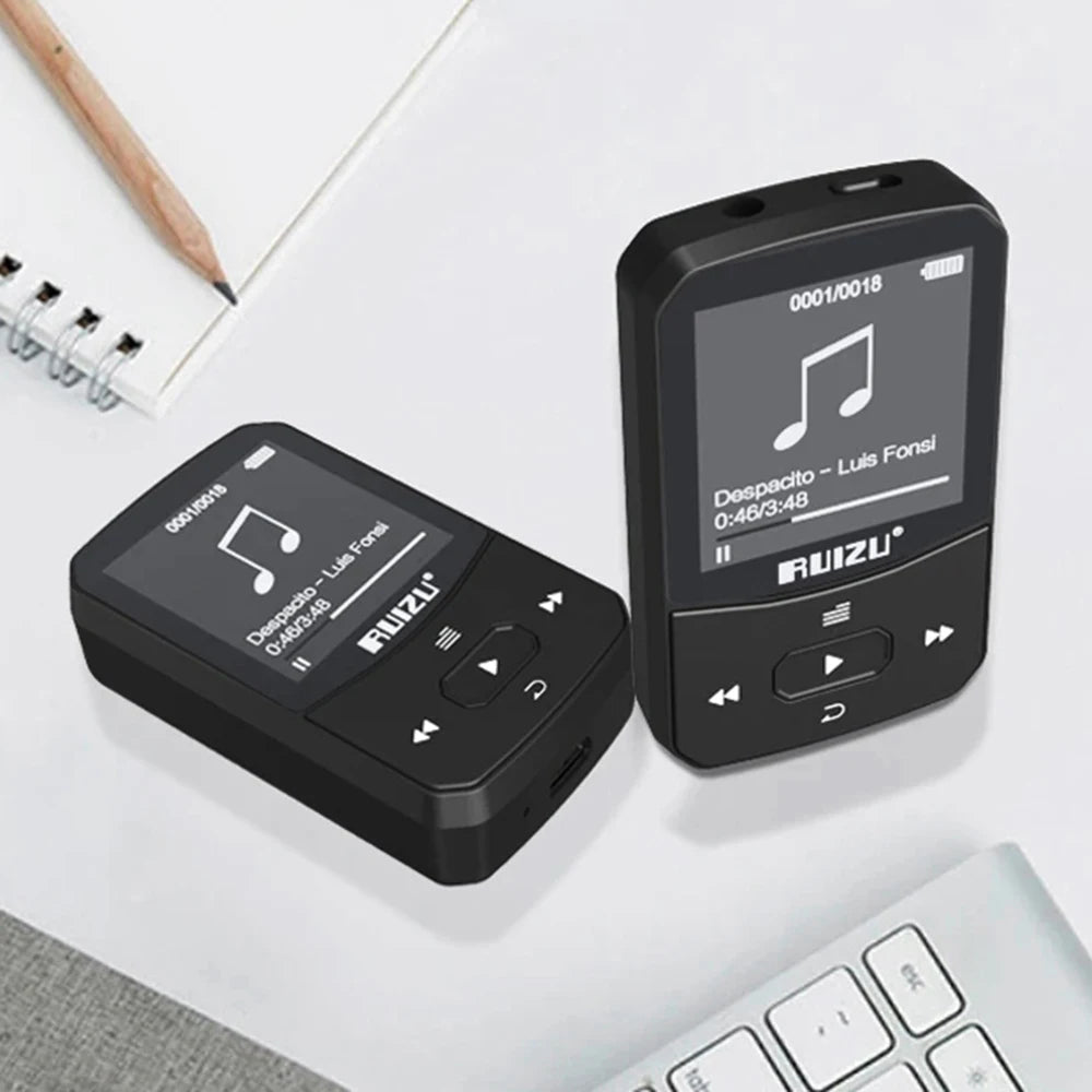 X52 Sport Bluetooth MP3 Player Portable Back clip Mini Music Walkman With Screen Support FM,Recording,Clock,Pedometer Radio