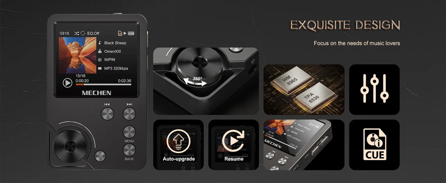 High Quality Lossless MP3 Player/MECHEN-M30/HiFi/with 64GB Memory Card Support Up to 256GB