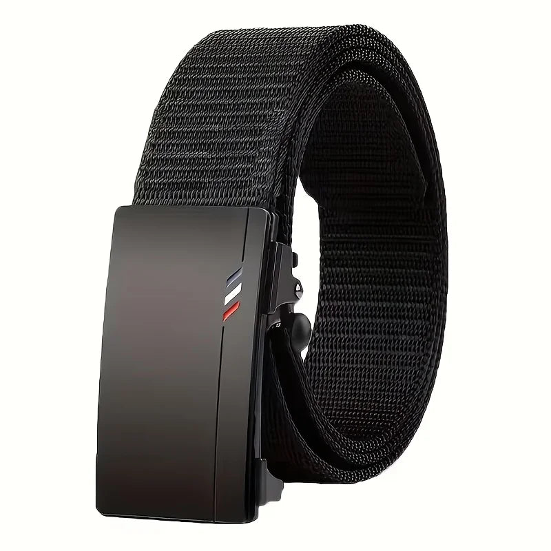 1Pcs Fashion Business Men's Belt Genuine Luxury Brand Leisure Belt Automatic Buckle Belt Canvas Belt With Cargo Pants Jeans Belt