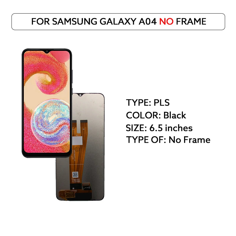 For Samsung Galaxy A04 LCD Display Touch Screen Digitizer Assembly 6.5" A045F A045F A045M LCD Display Replacement Repair Parts